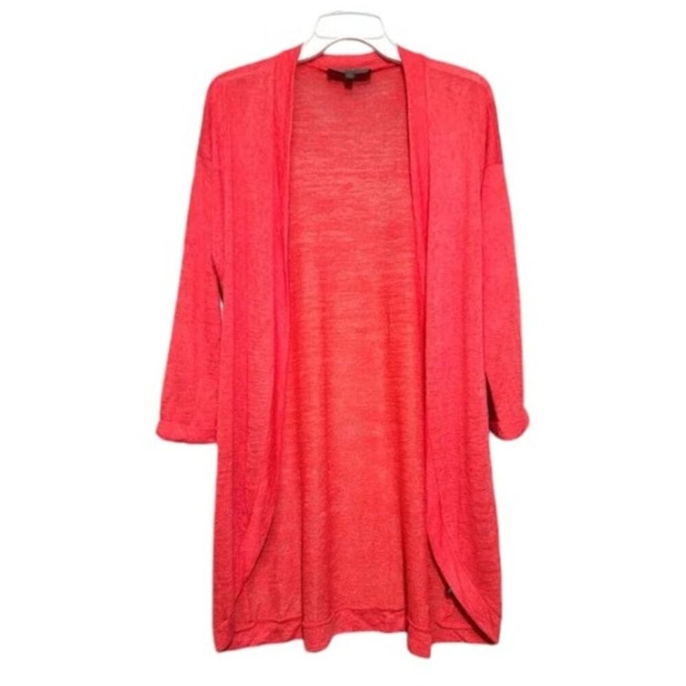 Anthropologie Sunday In Brooklyn Long Slub Knit Cardigan Pink Small GUC